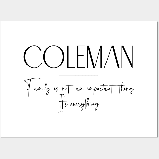 Coleman Family, Coleman Name, Coleman Middle Name Wall Art by Rashmicheal